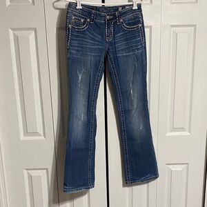 Miss Me jeans bootcut distressed denim blue jeans size 27